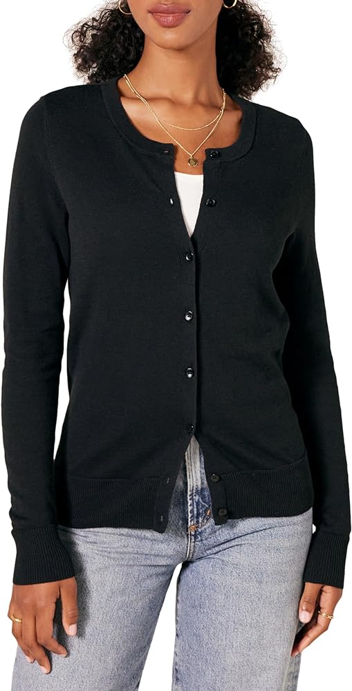 Lightweight Crewneck Cardigan Sweater