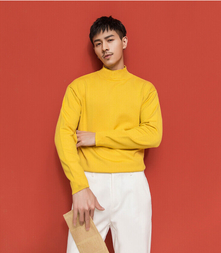 yellow turtleneck sweater mens