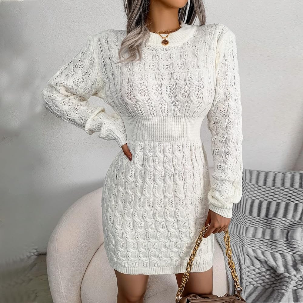 white sweater dress