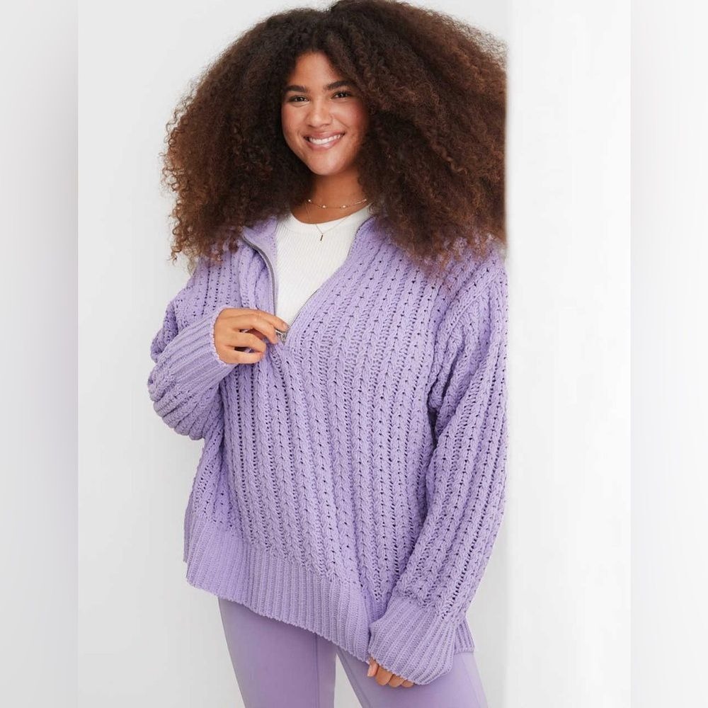 purple sweater